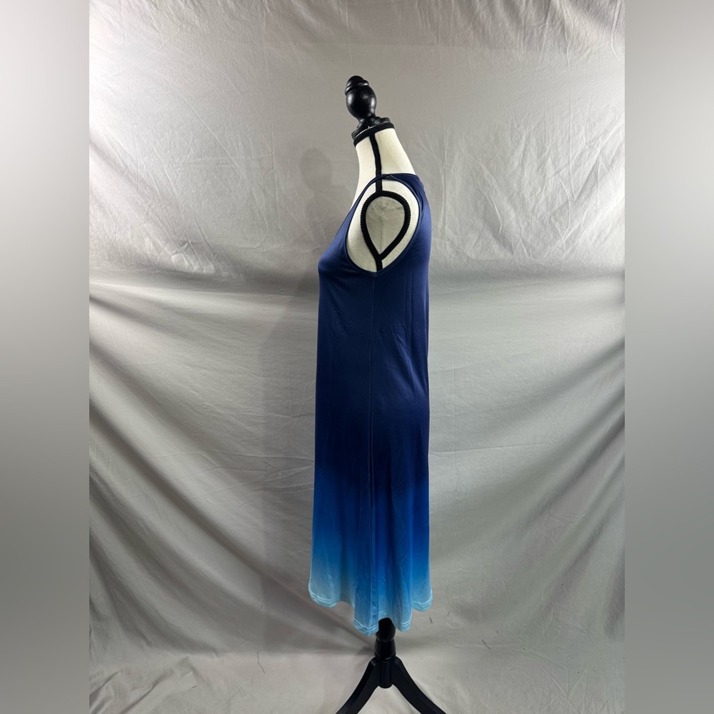 Ombre V-Neck Sleeveless Midi Dress Blue - Picture 7 of 8